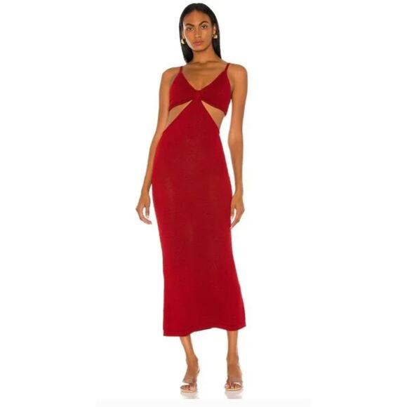 Cult Gaia Serita Knit Dress Begonia Red Maroon size XS date night party body con - Picture 1 of 13